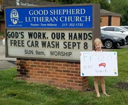 Car Wash Sign at Church